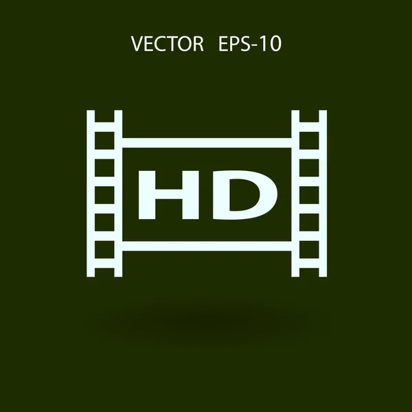 Platte pictogram van hd-video — Stockvector