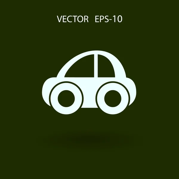 Sombra larga plana Icono del coche — Vector de stock