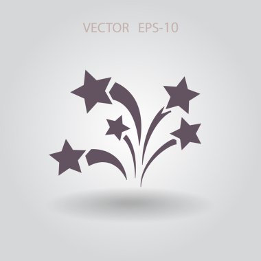 Düz bir havai fişek simgesi. Vektör.