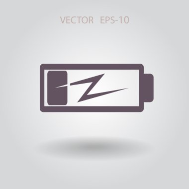 Düz pil düşük güç simgesi