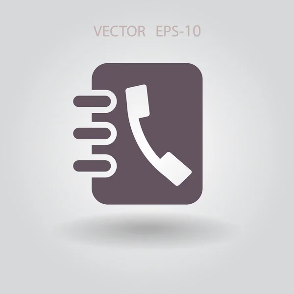 Icono plano de libro de contactos — Vector de stock