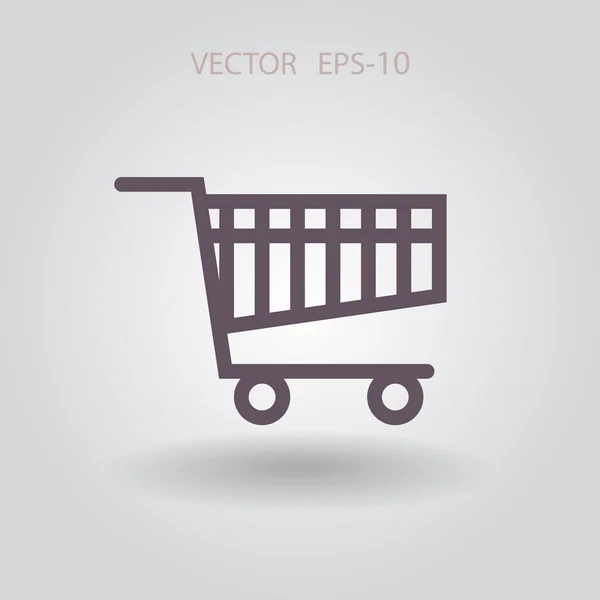 Icono plano de la carta de compras — Vector de stock