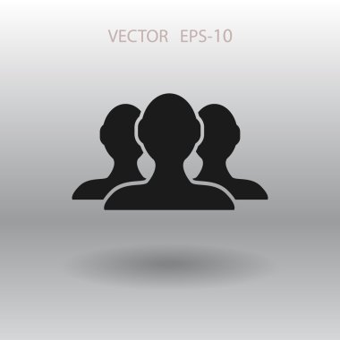 Takım çalışması, düz simgesi