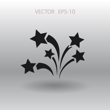 Düz bir havai fişek simgesi. Vektör.