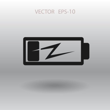 Düz pil düşük güç simgesi