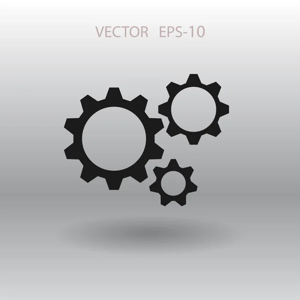 Ícone plano de engrenagens — Vetor de Stock