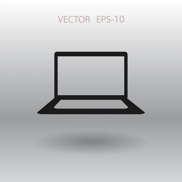 Icône plate de l'ordinateur portable — Image vectorielle