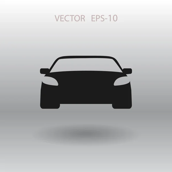 Sombra larga plana Icono del coche, ilustración del vector — Vector de stock