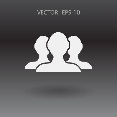 Takım çalışması, düz simgesi