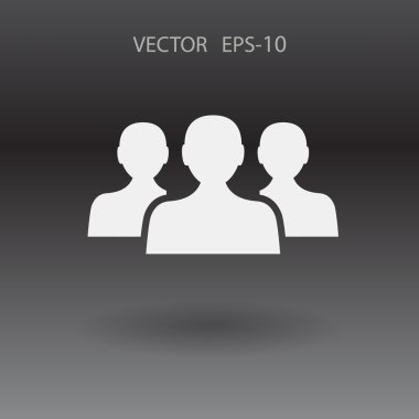 Takım çalışması, düz simgesi