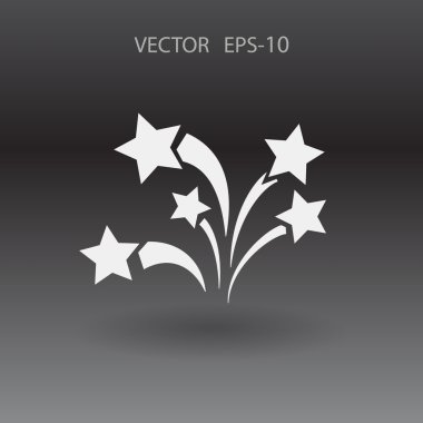 Düz bir havai fişek simgesi. Vektör.