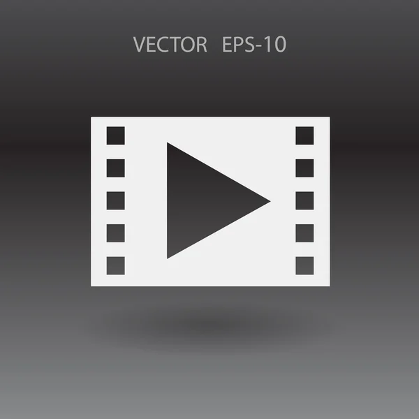 Icono plano de vídeo — Archivo Imágenes Vectoriales