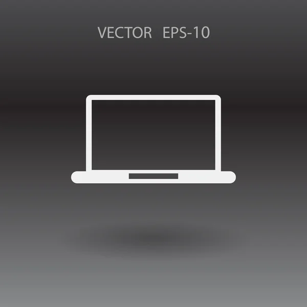 Icône plate de l'ordinateur portable — Image vectorielle