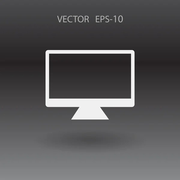 Icono plano del monitor — Archivo Imágenes Vectoriales