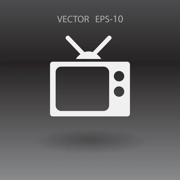 Lapos ikon a tv — Stock Vector