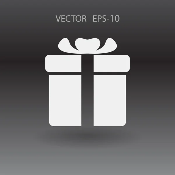 Plochý dlouhý stín dar ikony pole, vektorové ilustrace — Stockový vektor