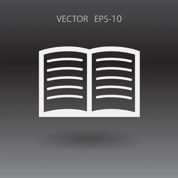 Platte pictogram van boek — Stockvector