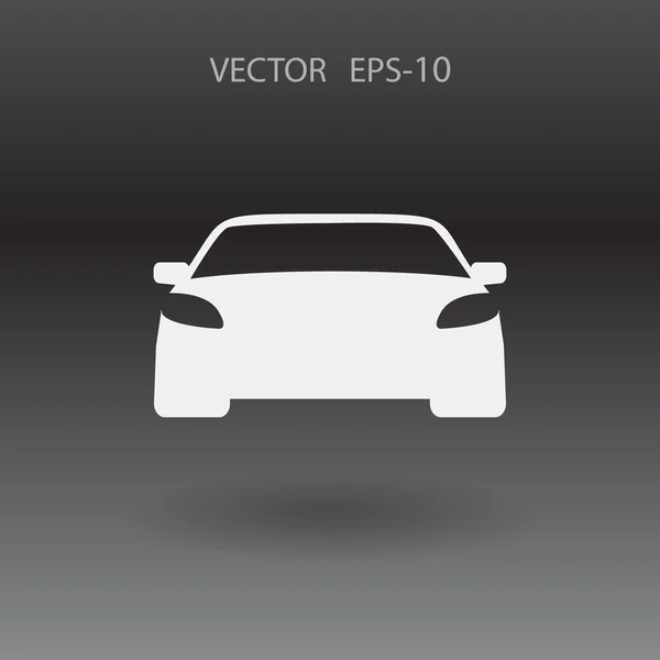 Lapos hosszú árnyék Autó ikon, vektor illusztráció — Stock Vector