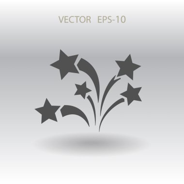 Düz bir havai fişek simgesi. Vektör. illüstrasyon