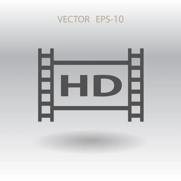 Platte icoon van hd video afbeelding — Stockvector