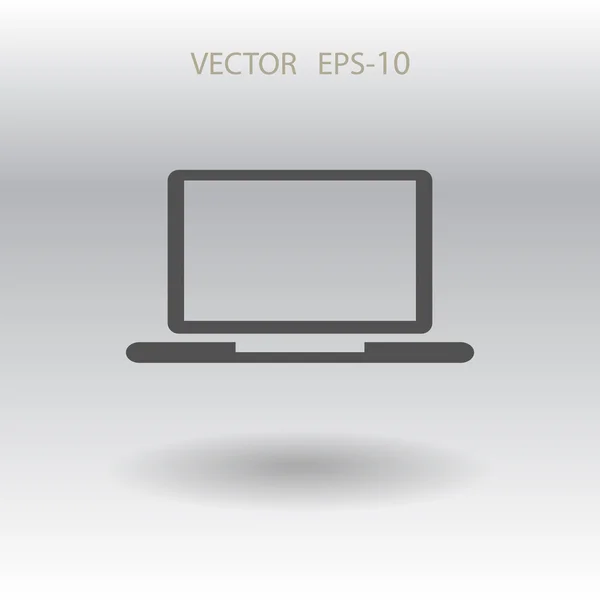 Flat icon of laptop illustration — Stock Vector