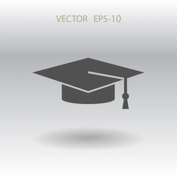 Icono plano de ilustración de posgrado — Vector de stock