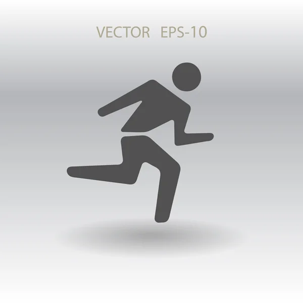 Icono plano de hombre corriendo ilustración — Vector de stock