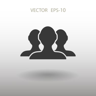 Takım çalışması, düz simgesi