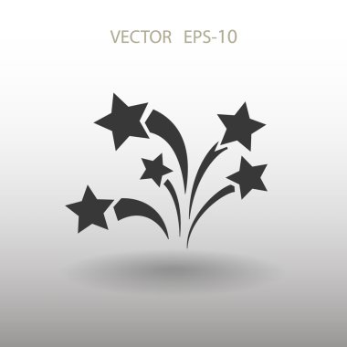 Düz bir havai fişek simgesi. Vektör.