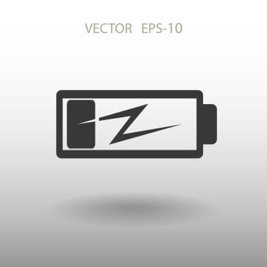 Düz pil düşük güç simgesi