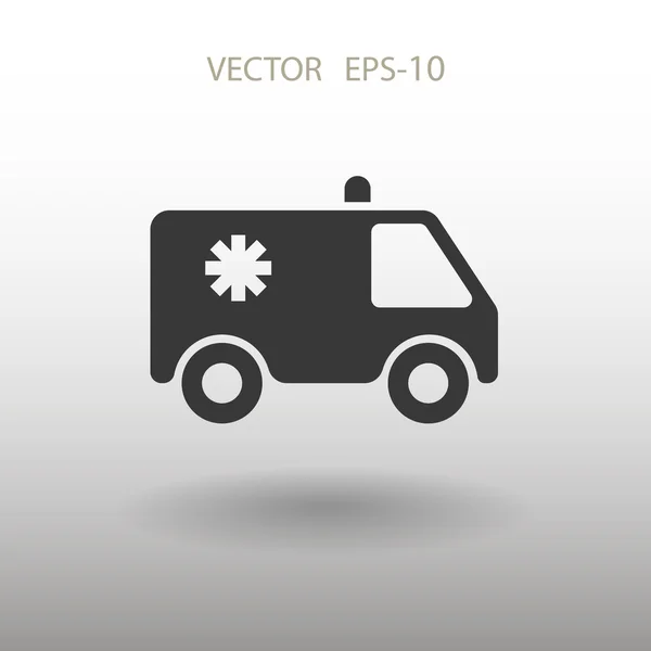 Icono plano de ambulancia — Vector de stock