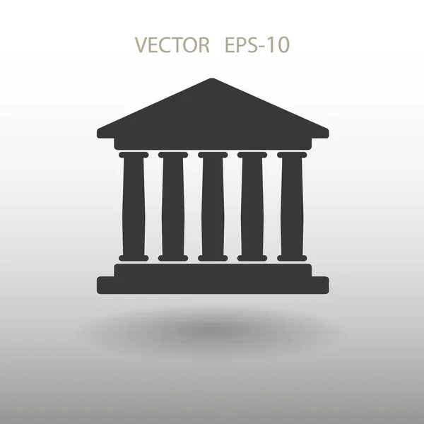 Ploché ikony budova banky — Stockový vektor