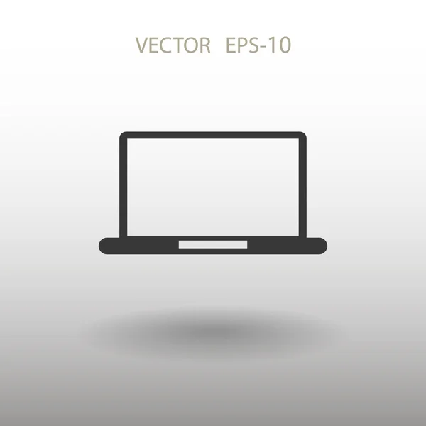 Icône plate de l'ordinateur portable — Image vectorielle