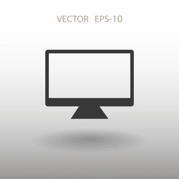 Ícone plano do monitor — Vetor de Stock