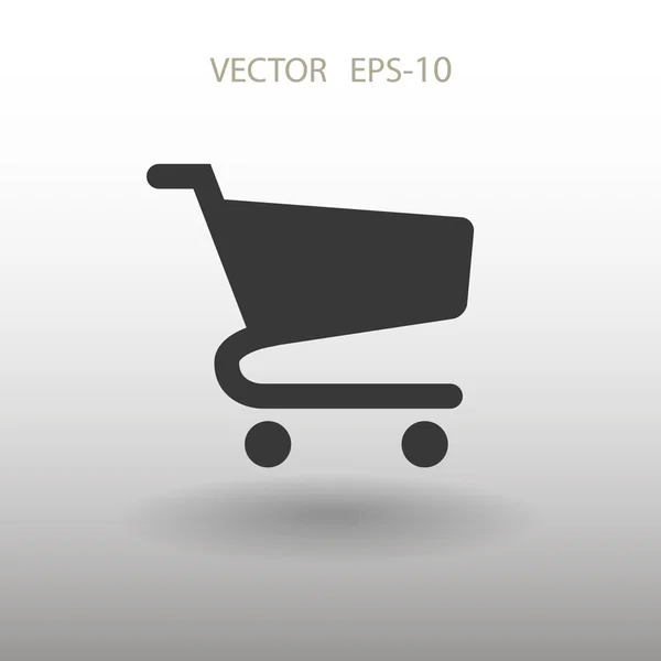 Icono plano de la carta de compras — Vector de stock