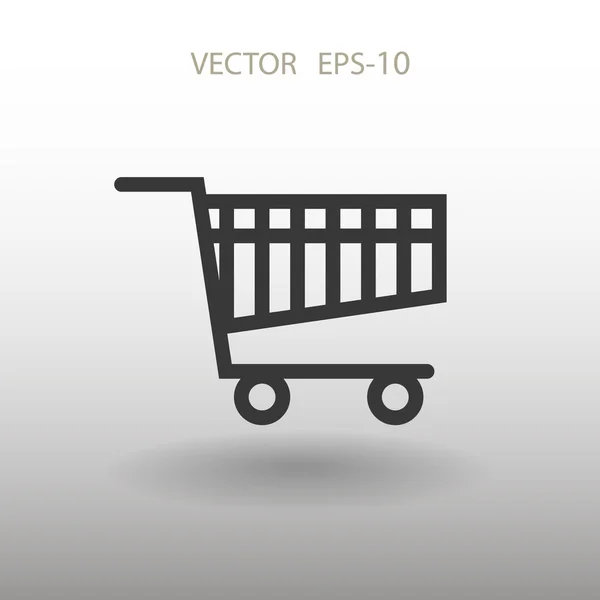 Icono plano de la carta de compras — Vector de stock