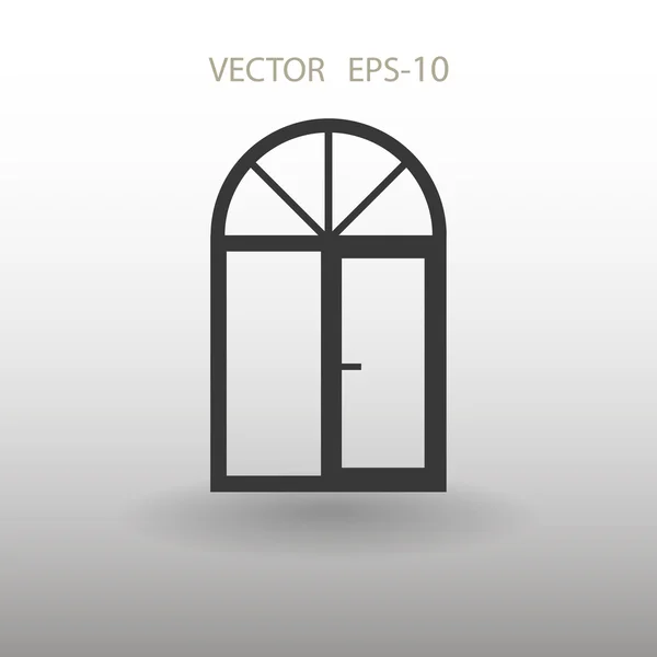 Düz uzun pencere simgesi, vektör çizim gölge — Stok Vektör