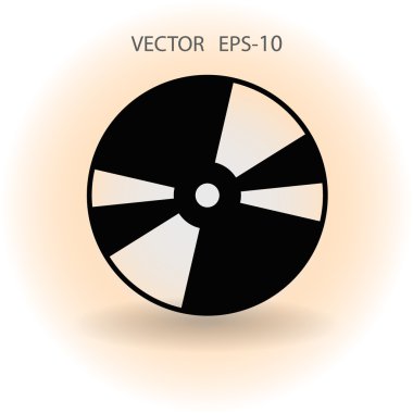 Dvd diski düz simgesi