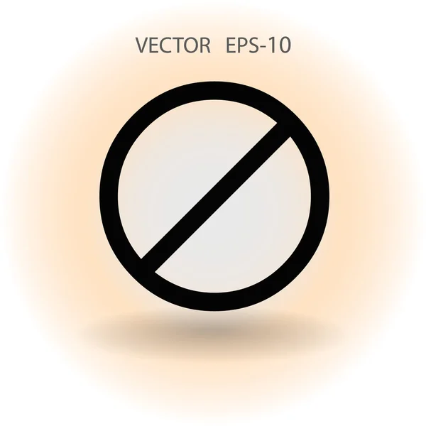 Platte pictogram van een verbod — Stockvector