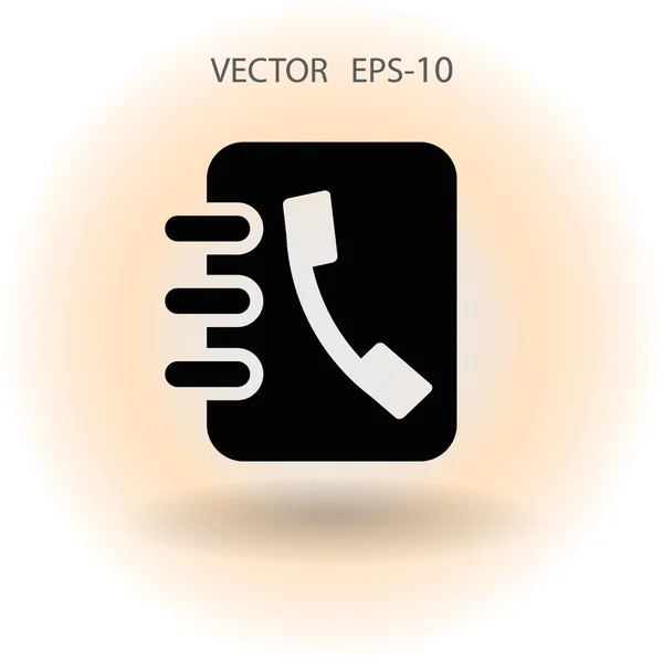 Icono plano de libro de contactos — Vector de stock