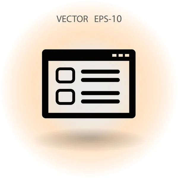 Plat lange schaduw Web vensterpictogram, vectorillustratie — Stockvector