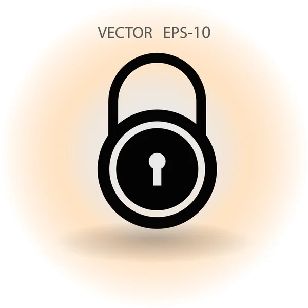 Flat icon of lock — Stock Vector