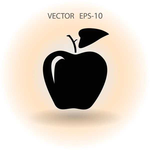 Ikon apel yang datar - Stok Vektor