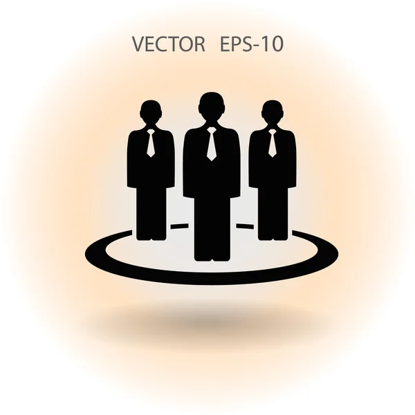 Icono plano del trabajo en equipo — Vector de stock