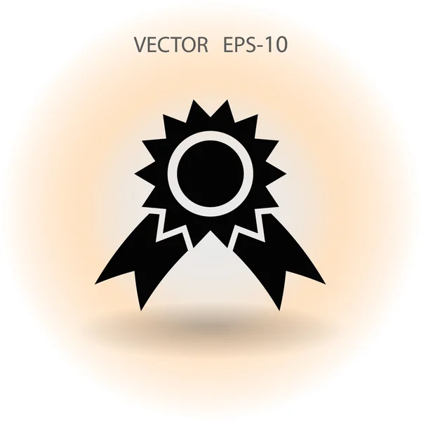 Flat long shadow Icono de premio, ilustración vectorial — Vector de stock