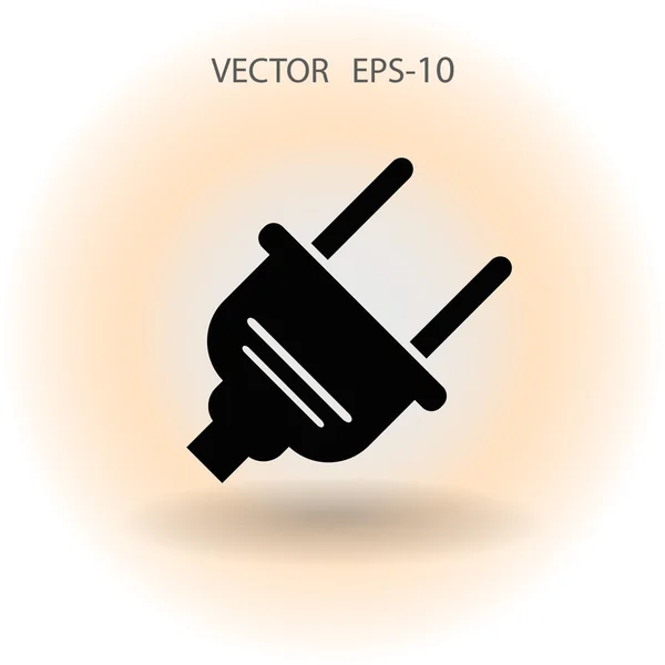 Flach ein Netzstecker-Vektorsymbol — Stockvektor