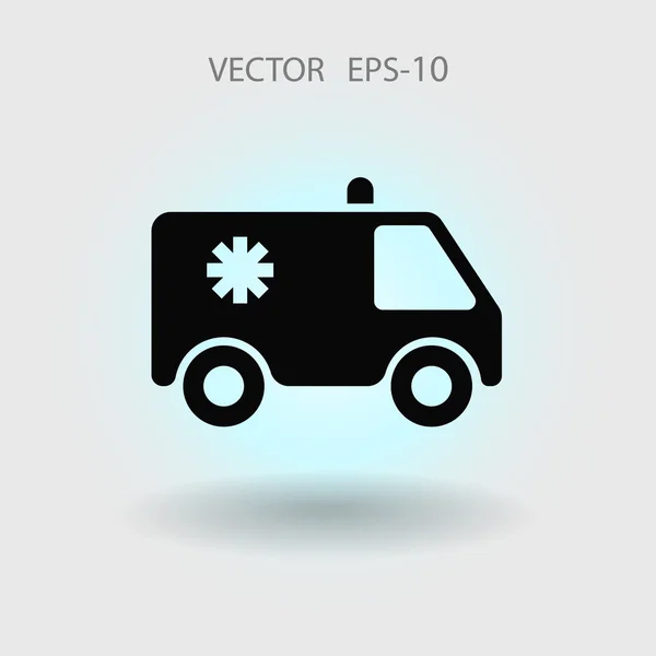 Flat  icon of ambulance — Stock Vector