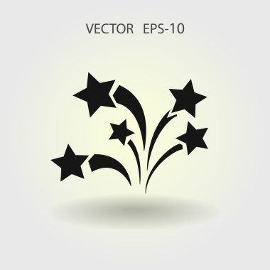 Düz bir havai fişek simgesi. Vektör.