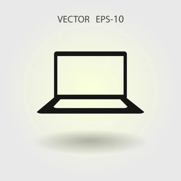 Icône plate de l'ordinateur portable — Image vectorielle