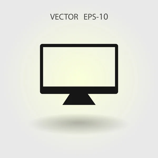 Icono plano del monitor — Vector de stock